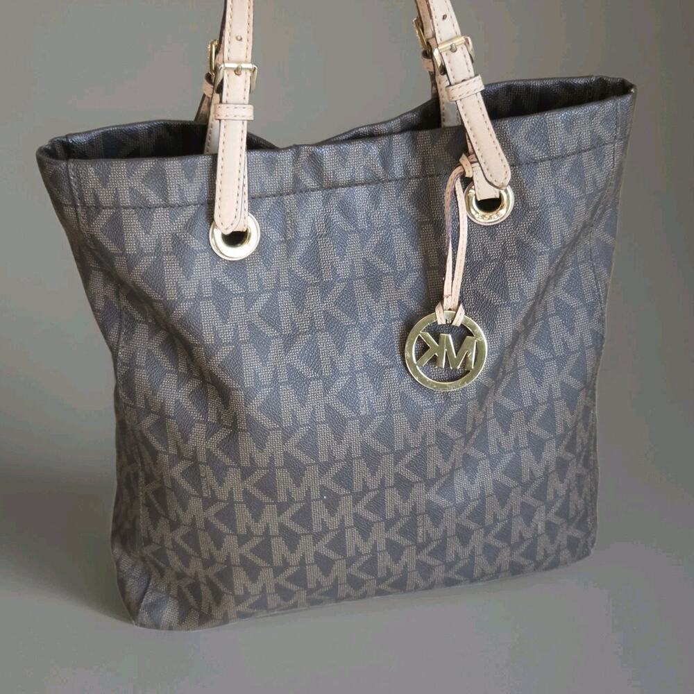 Michael Kors Large Brown Signature Logo Shoulder Bag Jet Set